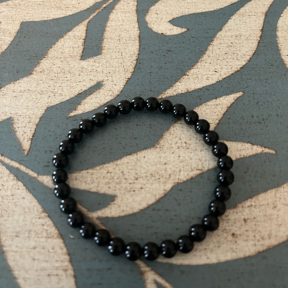 Black Agate Bead Bracelets 3 - Picture 3 of 6